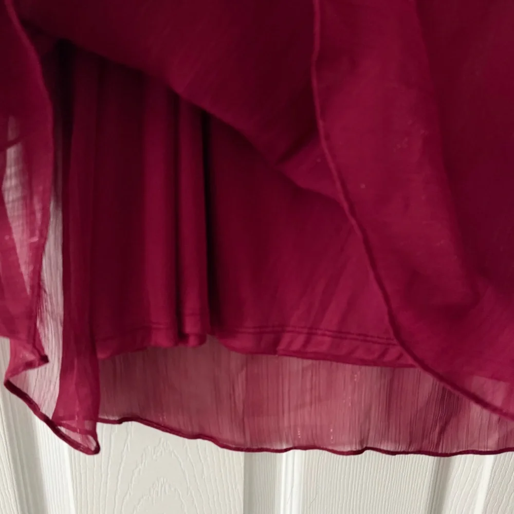 LC Lauren Conrad Maroon Shimmery Sheer Lined Blouse 🔮 Size 3X 🔮 NEW WITH TAGS - Picture 6 of 7